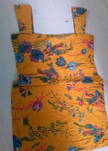 Floral Print Square Neck short kurta