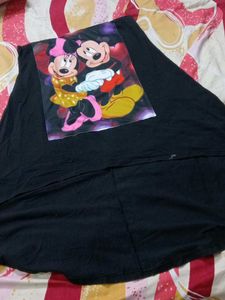 Cute Mickey &amp; Minnie Mouse Black Dress