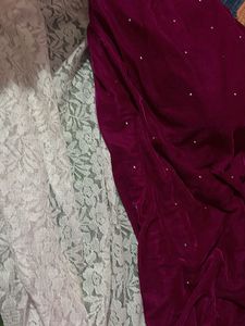 Elegant Blue or pink velvet sarees