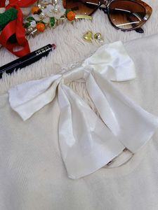 Cream Open Back Knit Top