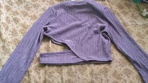 Purple Cut-Out Long Sleeve Top
