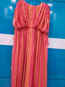Vibrant Geometric Print Maxi Dress