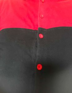 Red &amp; Black Color Block Shirt