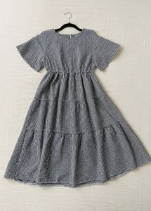 Gingham Tiered Midi Dress