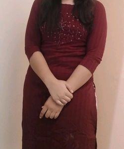 Important Fabric , Maroon Colour Kurta