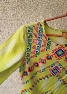Cotton Top With Beeds Work