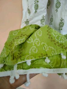 Pista Color Floral  Kurti 💚
