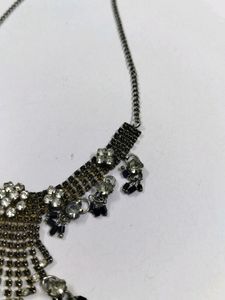 Black stone chain Necklace Rhinestone/Unique/sty