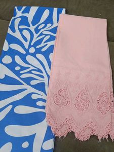 Designer Dress Material with Lace Border
