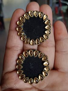Handmade Black &amp; Gold Earrings
