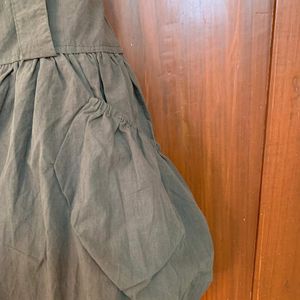 Olive Bubble Mini Skirt