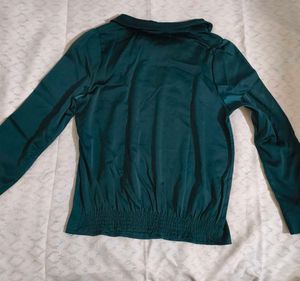Elegant Teal Button-Up Blouse