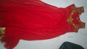 Red Embellished Ethnic Gown