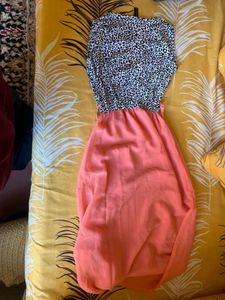 Animal Print & Coral Dress