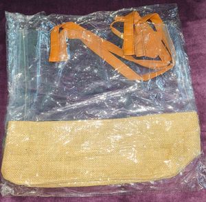 Trendy Clear Jute Tote Bag