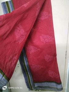 Pure Cotton Red Printed Dupatta