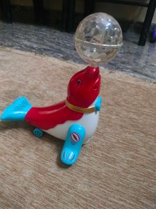 Vintage Seal Toy with Disco Ball