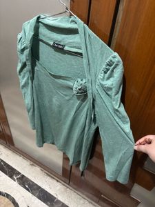 Green Ethnic Gown with Elegant Sleeves