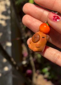 Orange Capybara Charm | Keychain