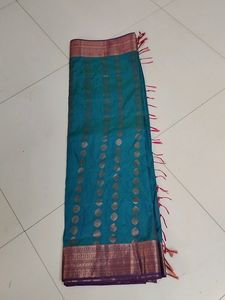 Sapphire Green And Blue Semi Soft Silk Saree...
