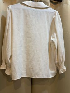Elegant White Embellished Collar Top