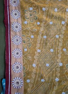 Stunning Blue Saree with Polka Dots 6