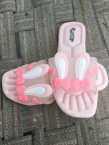 Pink Rabbit Color Slippers For Girls