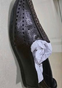 Boys Brown Perforated Lace-Up Loafer