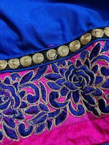 Vibrant Blue Net Silk Ethnic Kurta Set