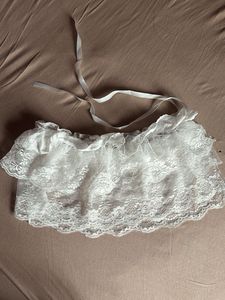 White floral belt or Skirt Overlay