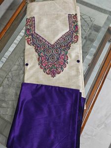 Embroidered chanderi silk Dress Material
