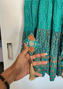 Teal Embroidered Kurta