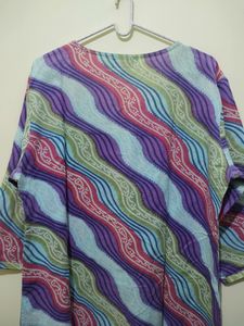 Jaipur Kurti Multicolored Diagonal Striped Kurta