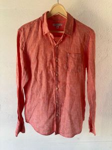 Men's Coral Linen Blend Shirt