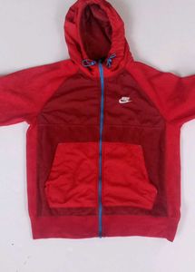 Nike Red Hooded Zip-Up Jacket