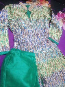Very Beautiful Front Slit Cut Gown With Plazo