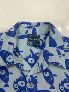 Cute Blue Fish Print Shirt
