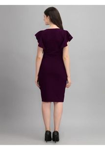 Elegant Purple Ruffle Dress