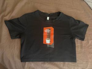 Cute Black & Grey Graphic Crop Top/Baby Tee