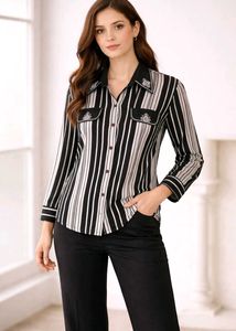 Striped Button-Up Shirt
