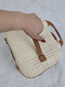 Stylish Cream Plaid tiny luggage