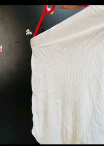 White Textured Mini Skirt