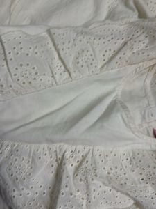 Chic White Eyelet Midi Dress