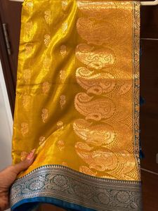 Vibrant Yellow Silk Saree