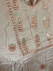 Elegant Pink Kurta Set  with Embellishments