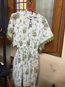 the perfect green white frock