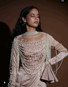 Elegant Pearl Embellished Gown