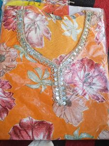 Blue Floral Print Kurta