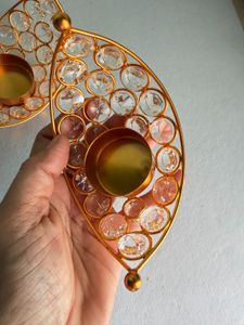 Set of 2 Crystal Tealight Holders