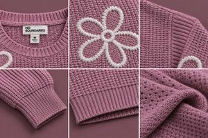 DUSTY PINK FLORAL KNIT SWEATER